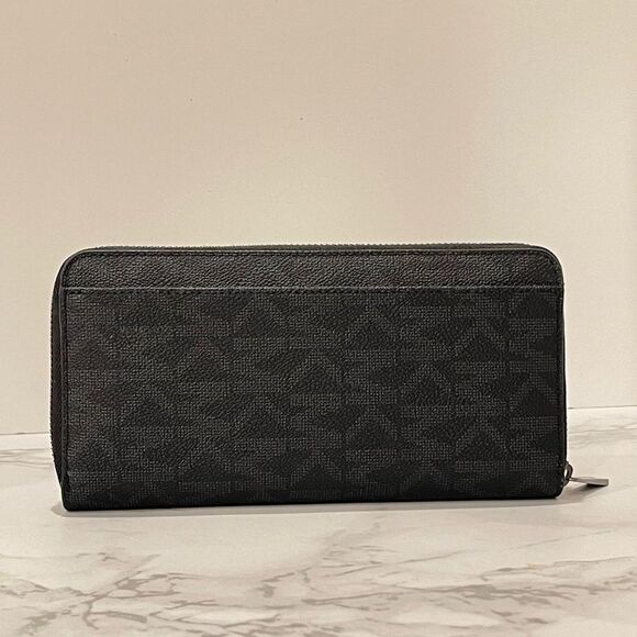 MICHAEL KORS BLACK PVC TECH TRAVEL MENS WALLET BLACK PVC LOGO WALLET NEW - Picture 3 of 6